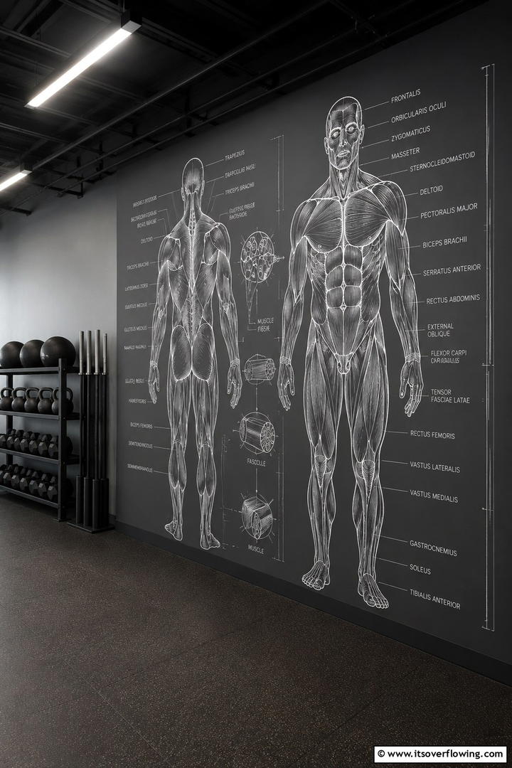 Functional Anatomy Illustrations - 20 Gym Murals to Inspire Your Workout Space