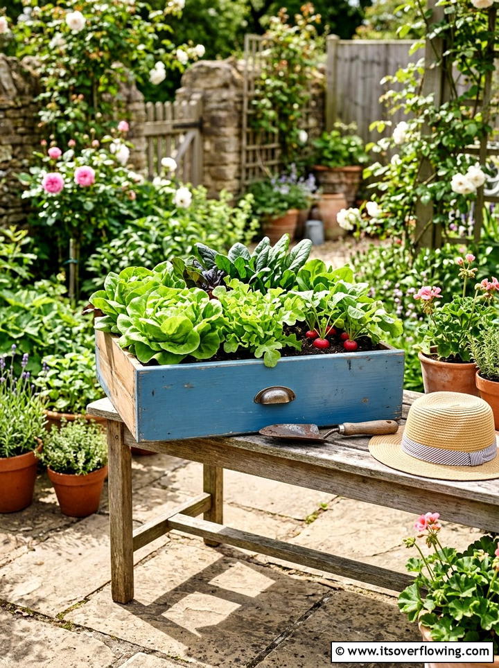 Furniture Drawer Bed - 25 upcycled garden ideas for renters