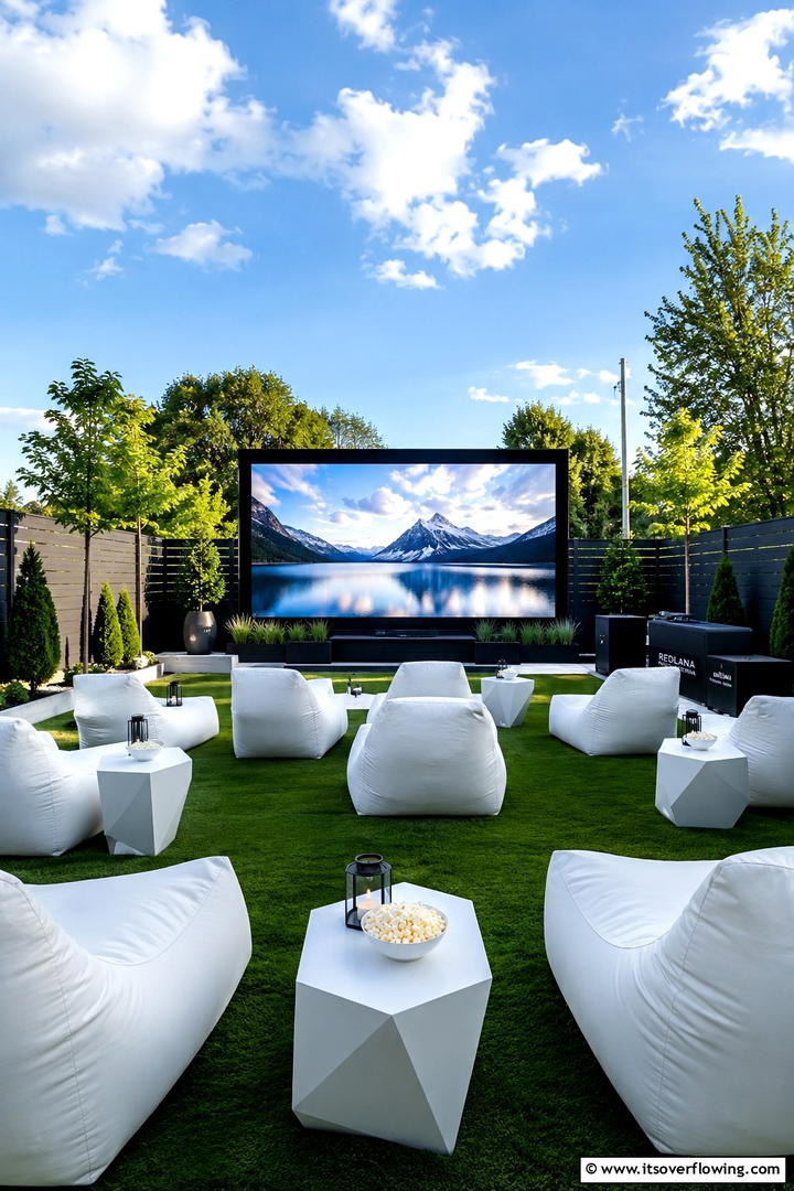 Futuristic Outdoor Cinema - 30 Modern Backyard Ideas to Transform Your Outdoor Oasis