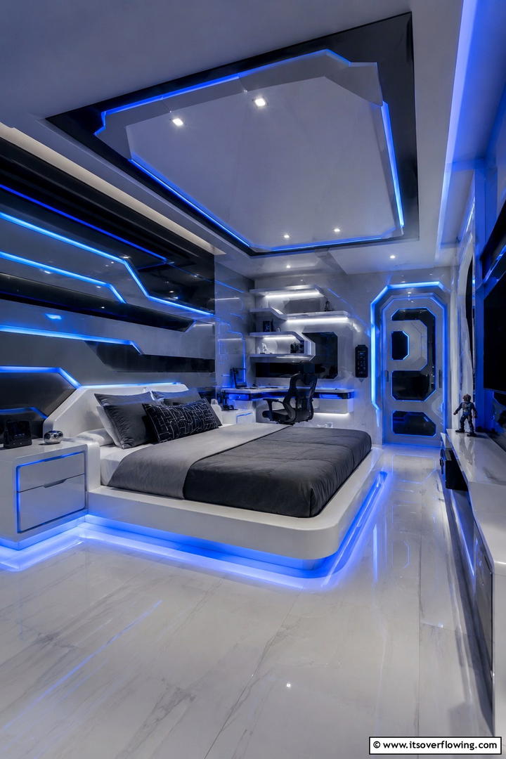 Futuristic Spaces - 25 Boys Room Paint Ideas for Fun and Creativity