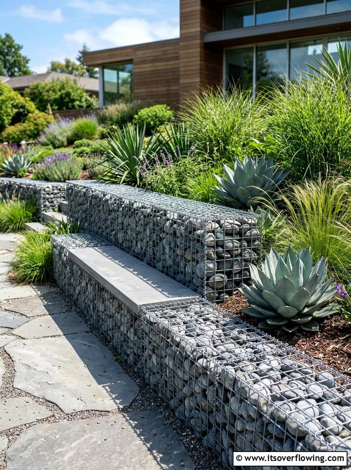 Gabion Basket - 25 garden design ideas with height variation