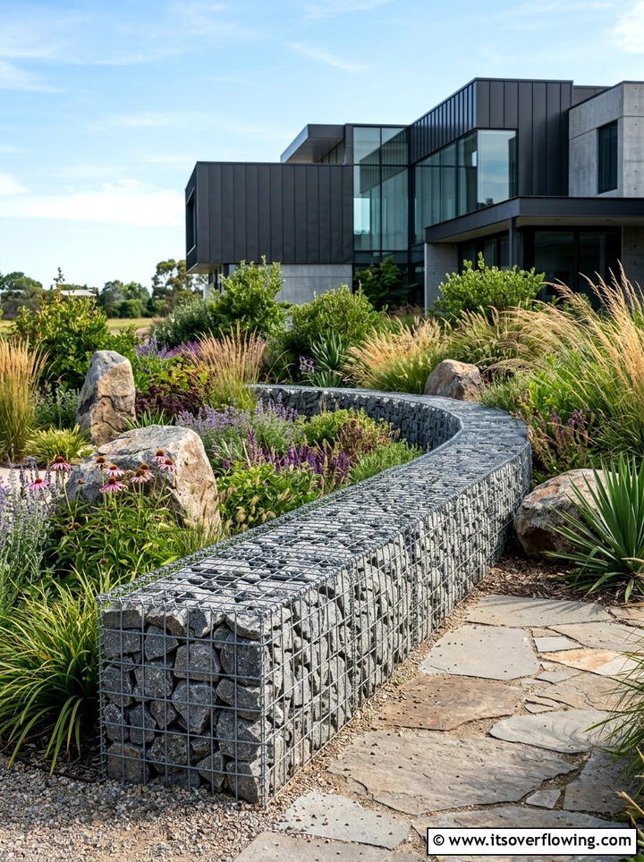 Gabion garden wall - 25 garden ideas with garden edging