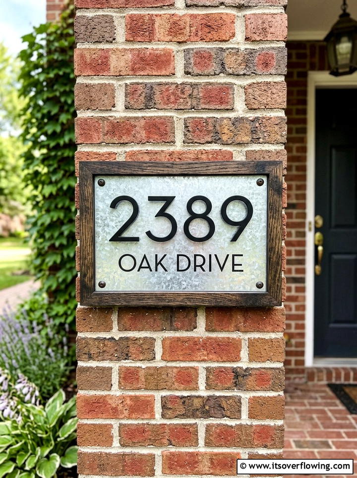 Galvanized Address Plaque - 25 front porch decor ideas with galvanized metal