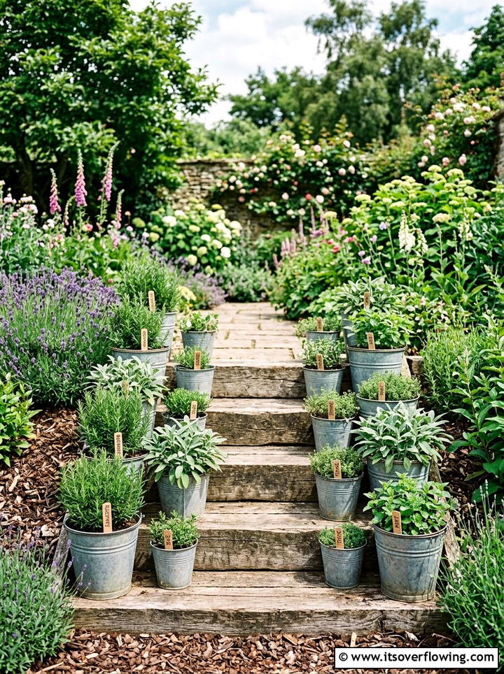 Galvanized Bucket Herb Garden - 25 reusing old things ideas for herb garden