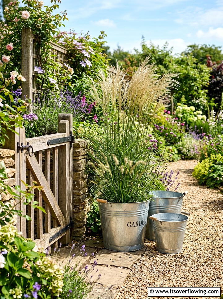 Galvanized Bucket Planter - 25 cheap garden ideas with container gardening