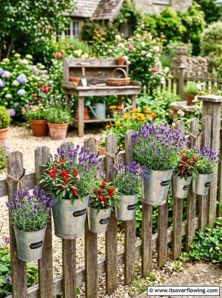 Galvanized Bucket Planter - 25 creative garden ideas with wall mounted planters