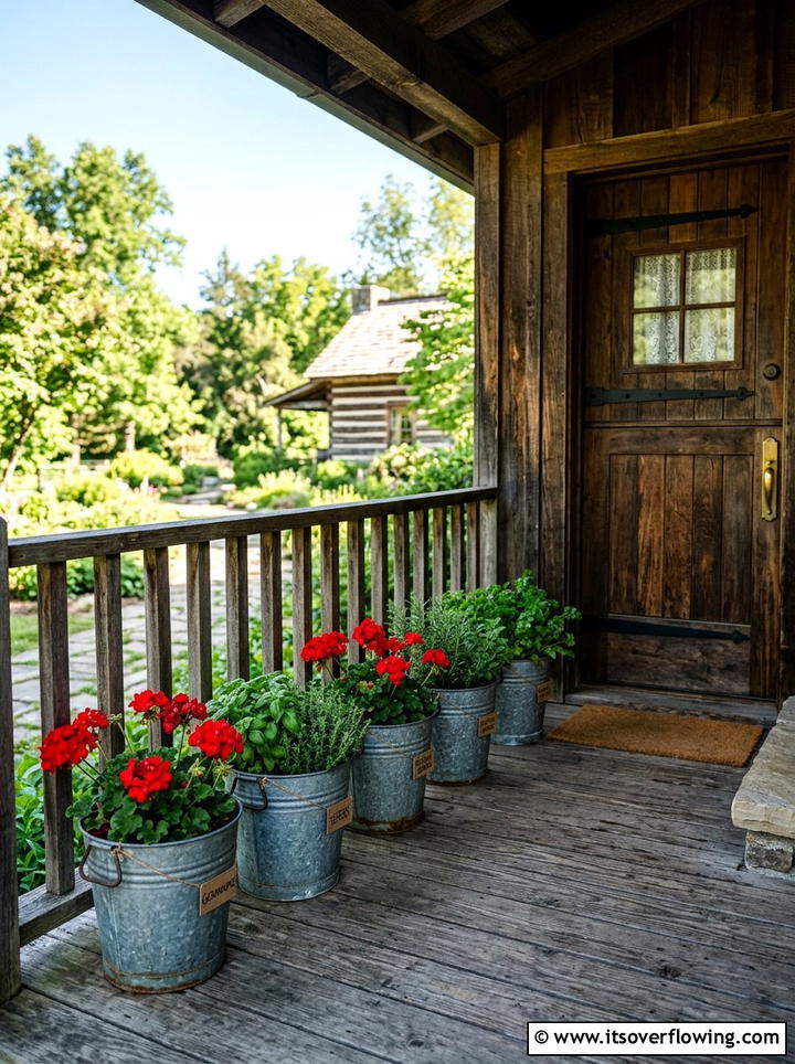 Galvanized Bucket Planter - 25 garden decor ideas for rustic gardens