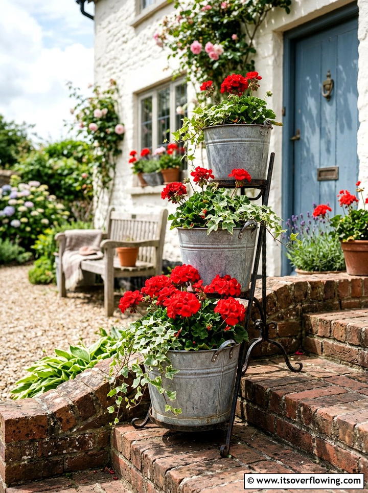 Galvanized Bucket Planter - 25 garden ideas with low cost materials