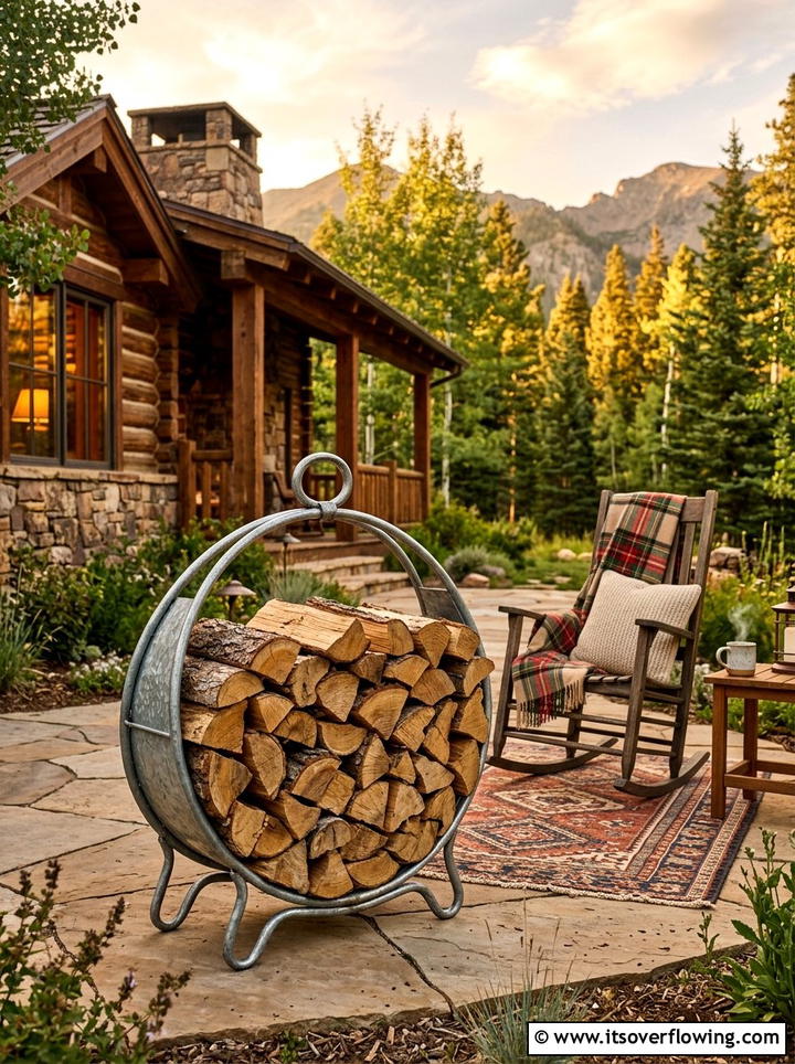 Galvanized Firewood Holder - 25 front porch decor ideas with galvanized metal