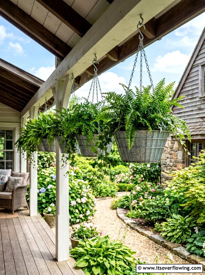 Galvanized Hanging Basket - 25 front porch decor ideas with galvanized metal
