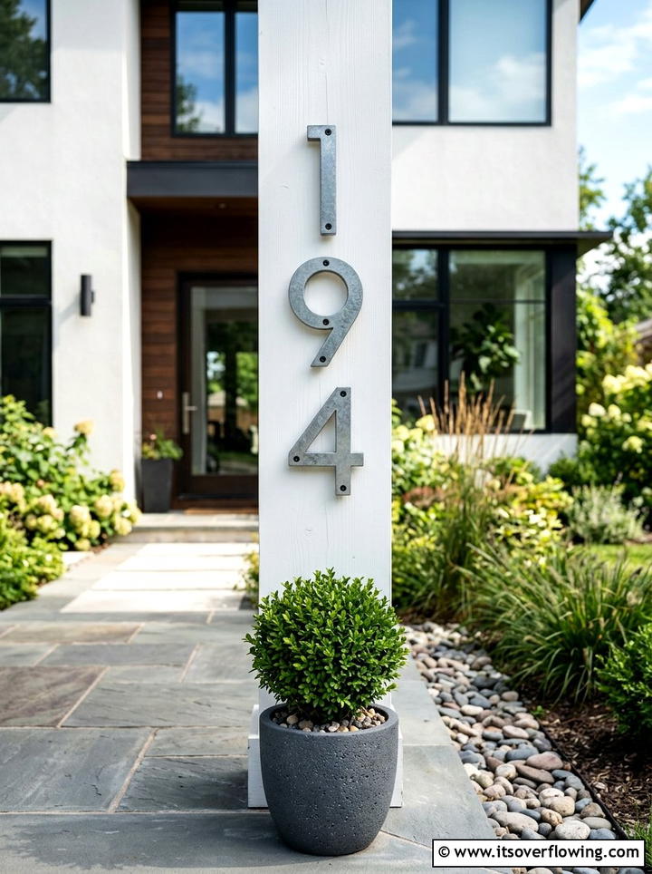 Galvanized House Numbers - 25 front porch decor ideas with galvanized metal