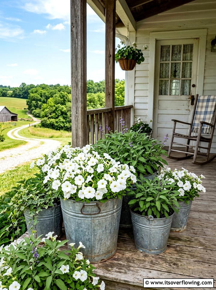 Galvanized Metal Bucket Garden - 25 garden design ideas with container clusters