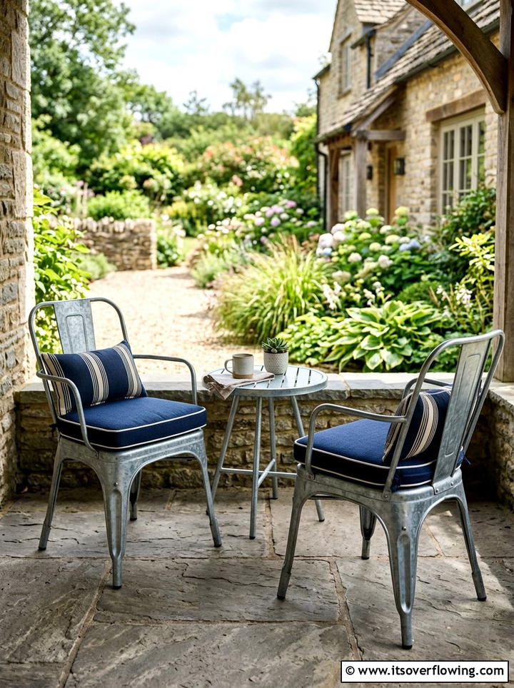 Galvanized Metal Chair - 25 front porch decor ideas with galvanized metal