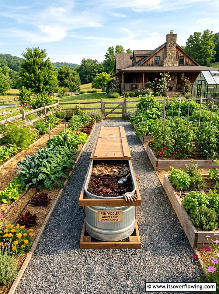 Galvanized Metal Trough Worm Farm - 25 recycled garden ideas with worm bins