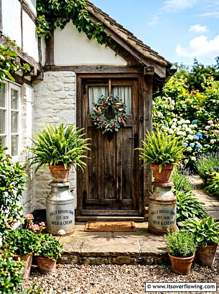 Galvanized Milk Can Decor - 25 reusing old things ideas for farmhouse garden look