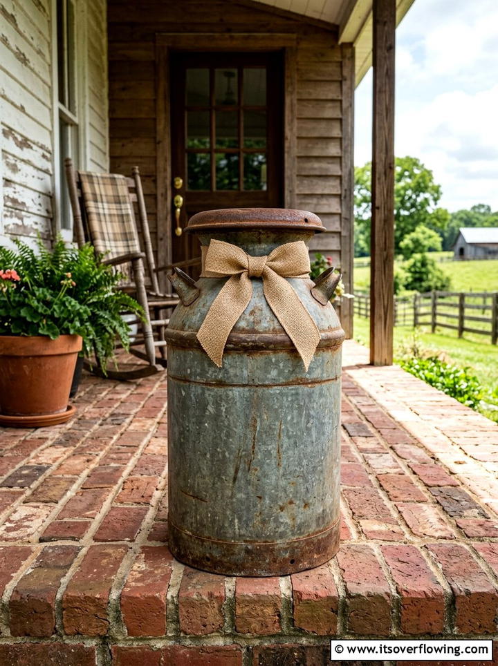 Galvanized Milk Can Decor - 25 front porch decor ideas with old milk cans
