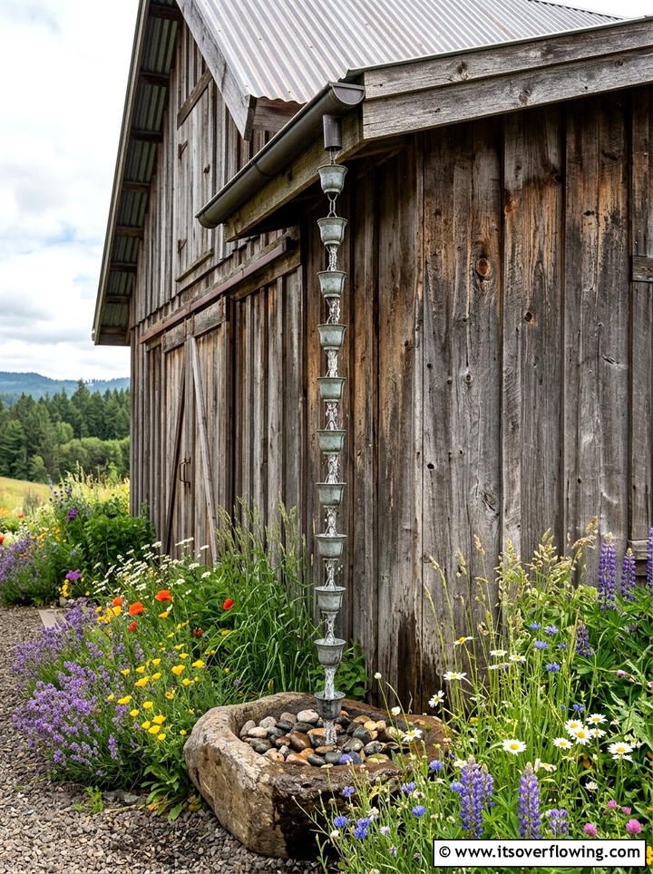 Galvanized Steel Rain Chain - 25 creative garden ideas with rain chains