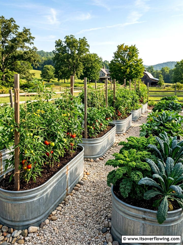 Galvanized Trough Vegetable Garden - 25 creative garden ideas with container vegetables