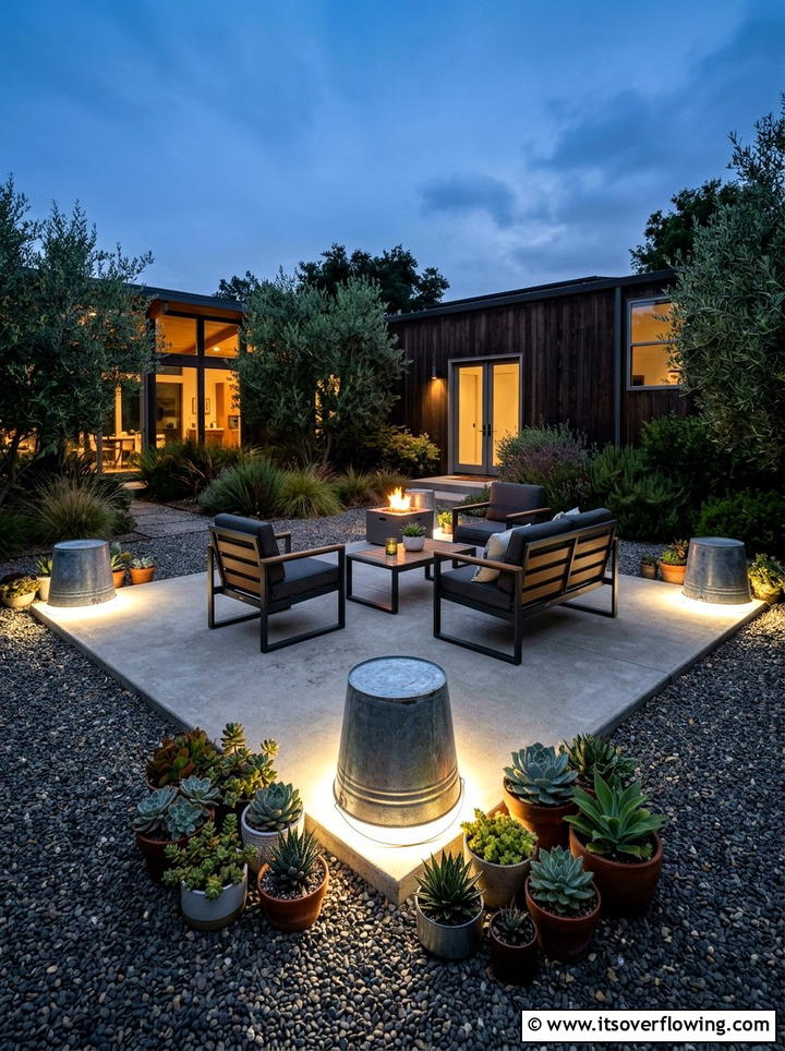 Galvanized bucket floor lights - 25 reusing old things ideas for outdoor lighting