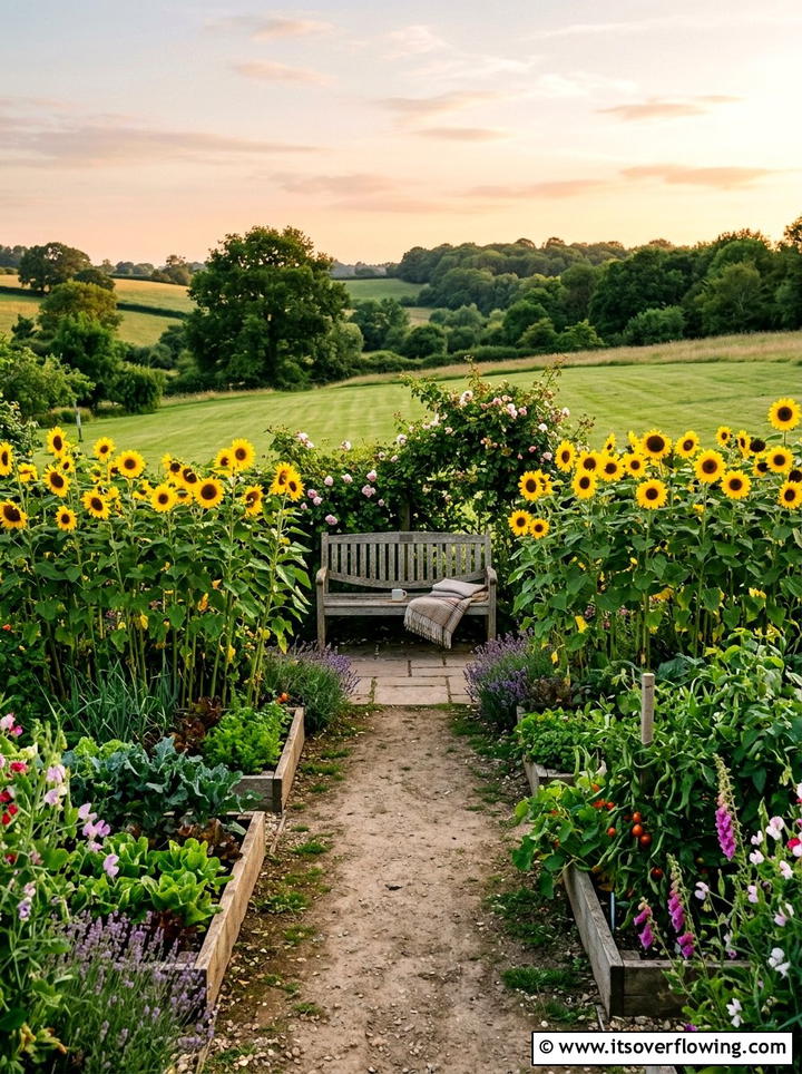 Garden Bench Seating - 25 backyard ideas with vegetable garden