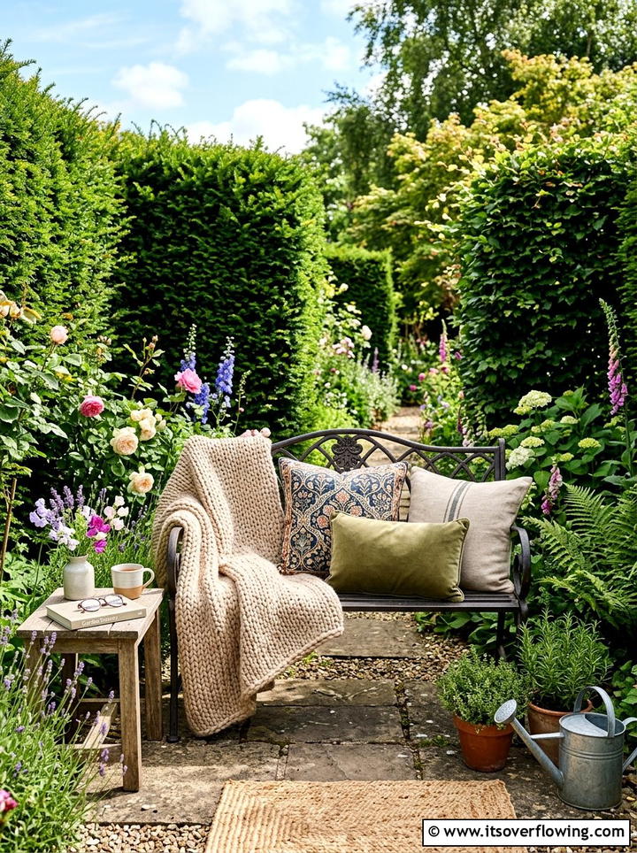 Garden Bench Styling - 25 garden ideas for winter