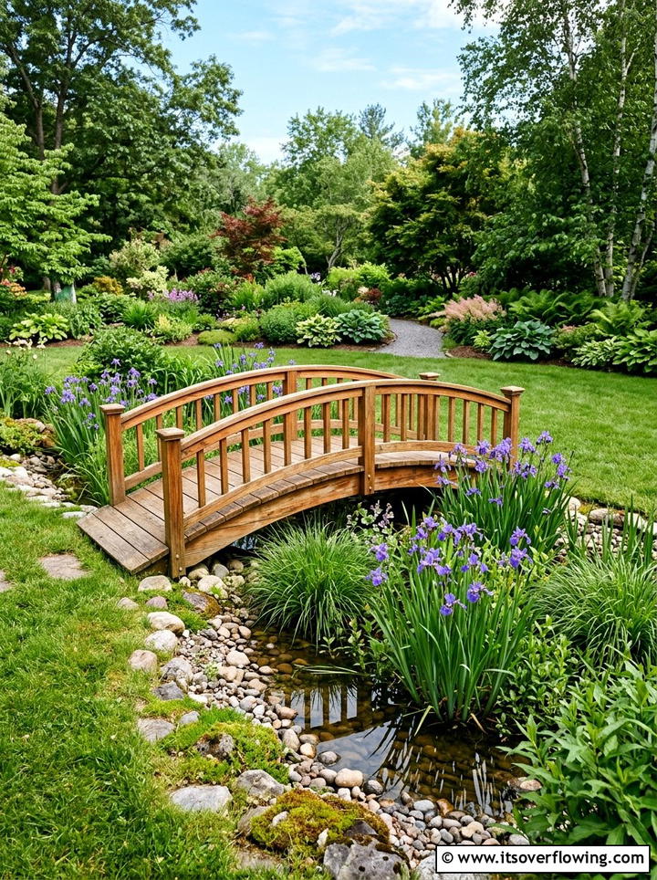 Garden Bridge Over Water - 25 backyard ideas with rain garden