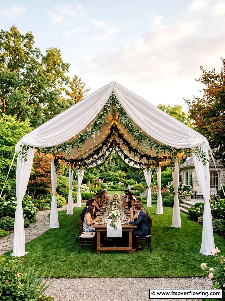 Garden Canopy Tent - 25 backyard decorating ideas with garden party style