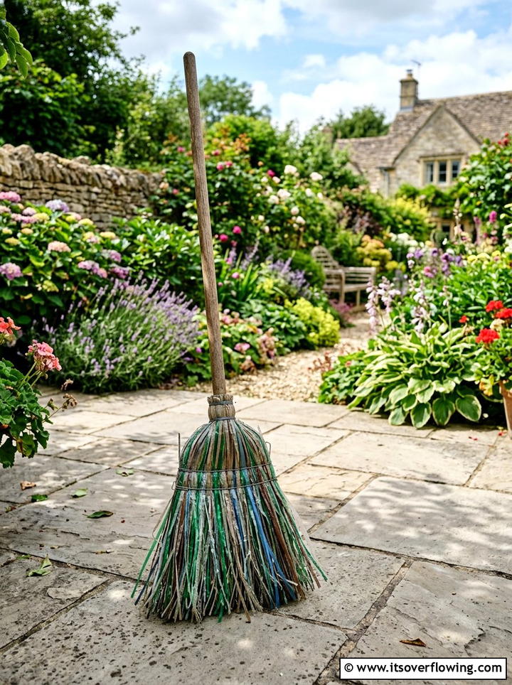 Garden Cleaning Broom - 25 upcycled garden ideas with plastic bottles