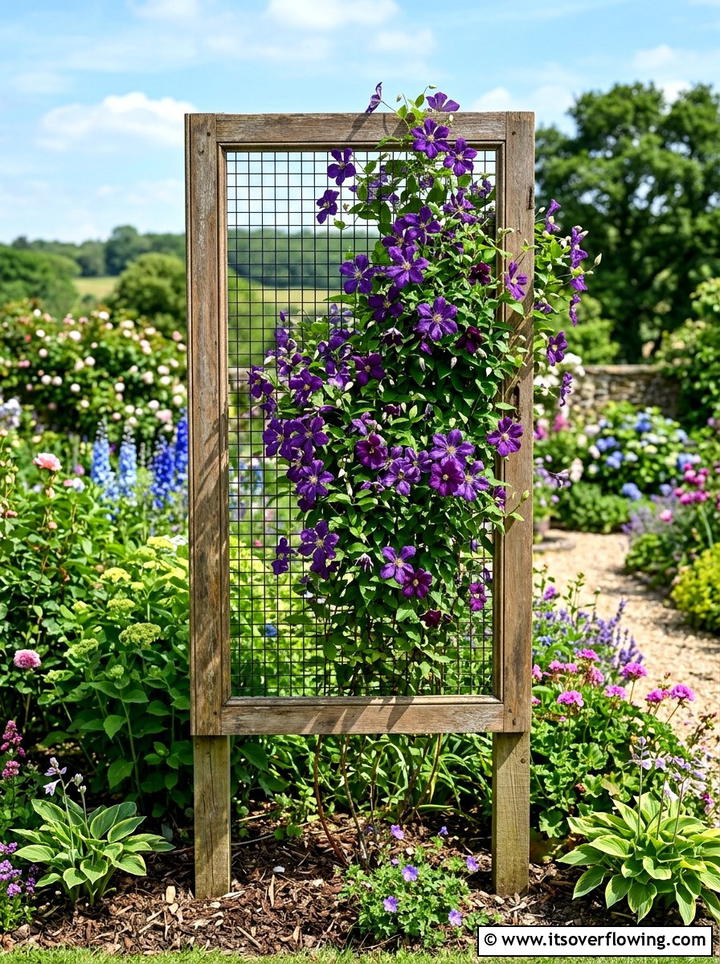 Garden Climbing Trellis - 25 upcycled garden ideas with cabinet doors