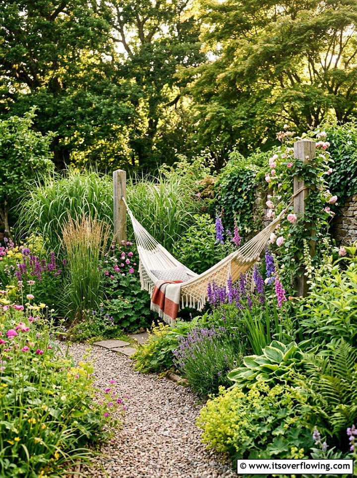 Garden Corner Hammock - 25 backyard ideas with hammock