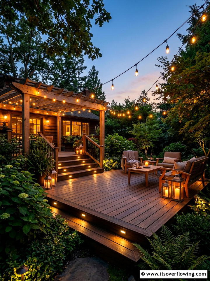 Garden Deck Lighting - 25 garden ideas with deck
