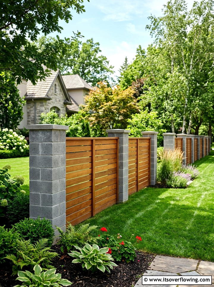 Garden Fence With Block Pillars - 25 cheap garden ideas with cinder blocks