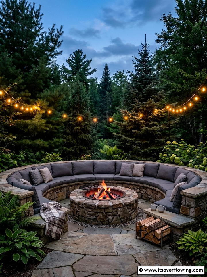 Garden Fire Pit With Built In Seating - 25 garden ideas with bench seating