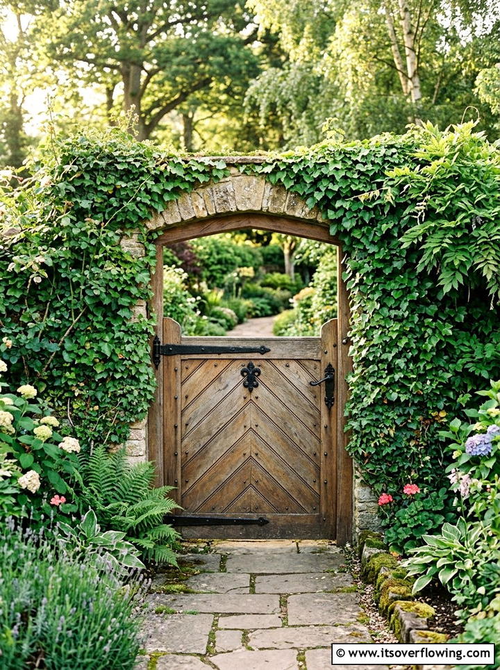 Garden Gate Accent - 25 upcycled garden ideas with old fence boards