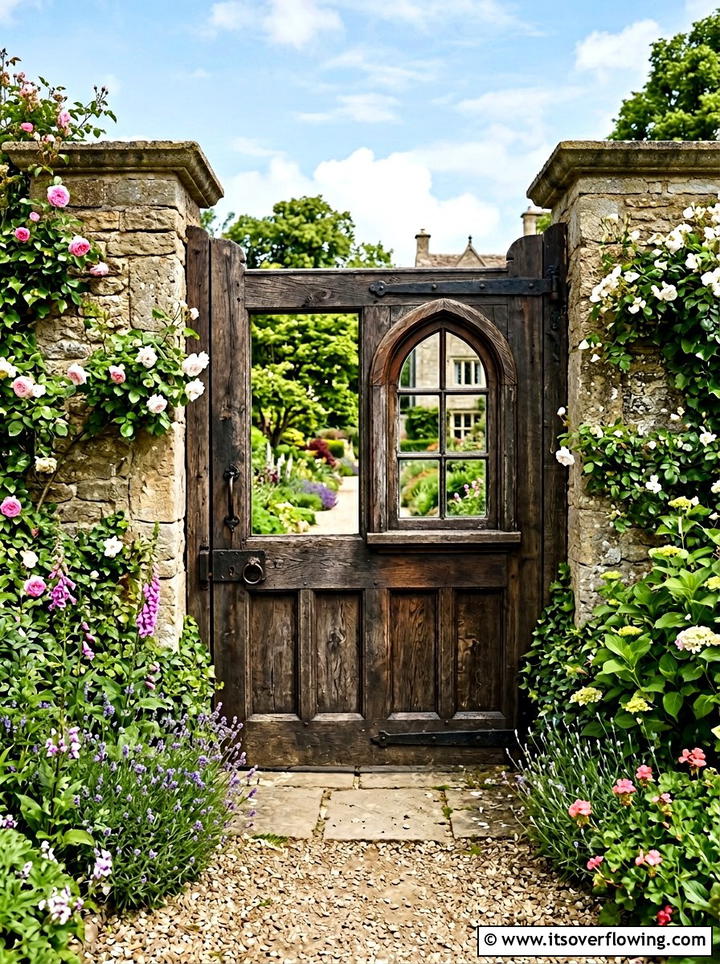 Garden Gate Window Insert - 25 backyard decorating ideas with old window decor