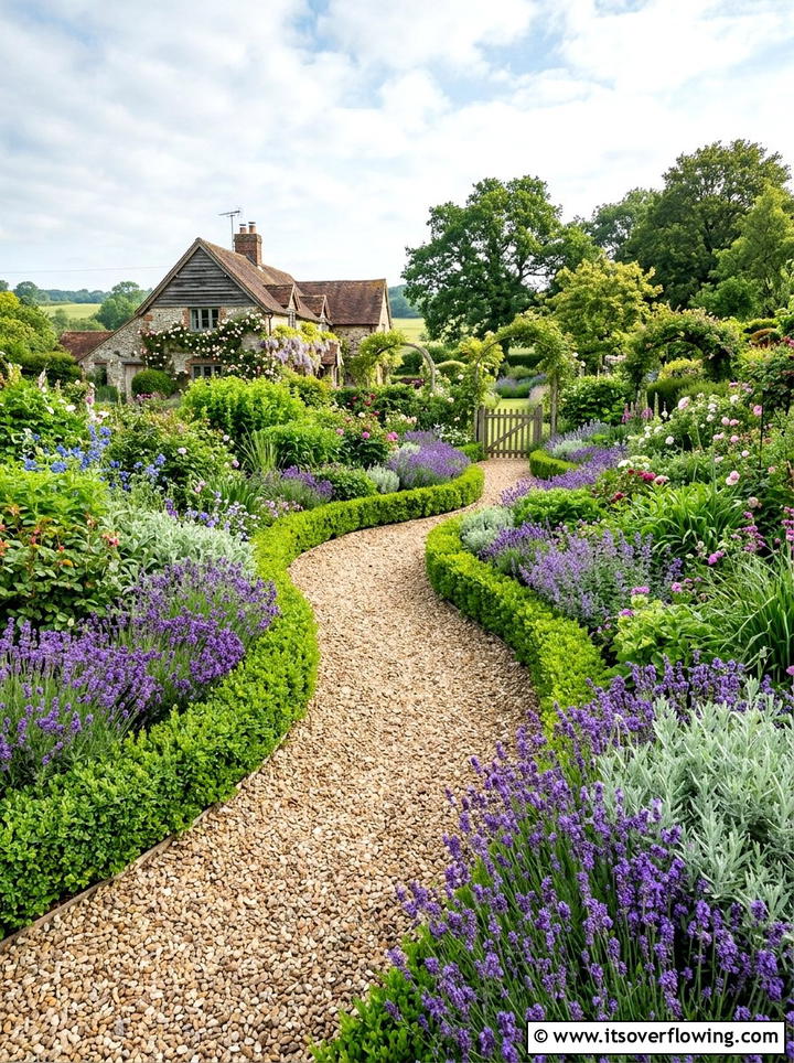 Garden Gravel Path - 25 backyard ideas with farmhouse style