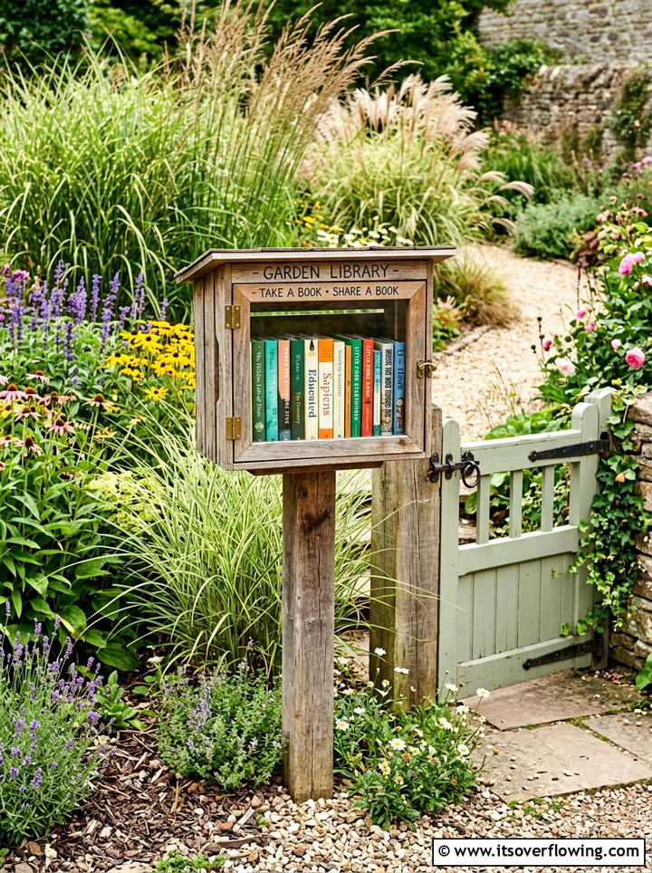 Garden Library Box - 25 upcycled garden ideas with old crates