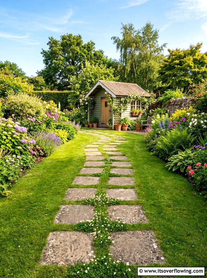 Garden Path - 25 recycled garden ideas with concrete blocks