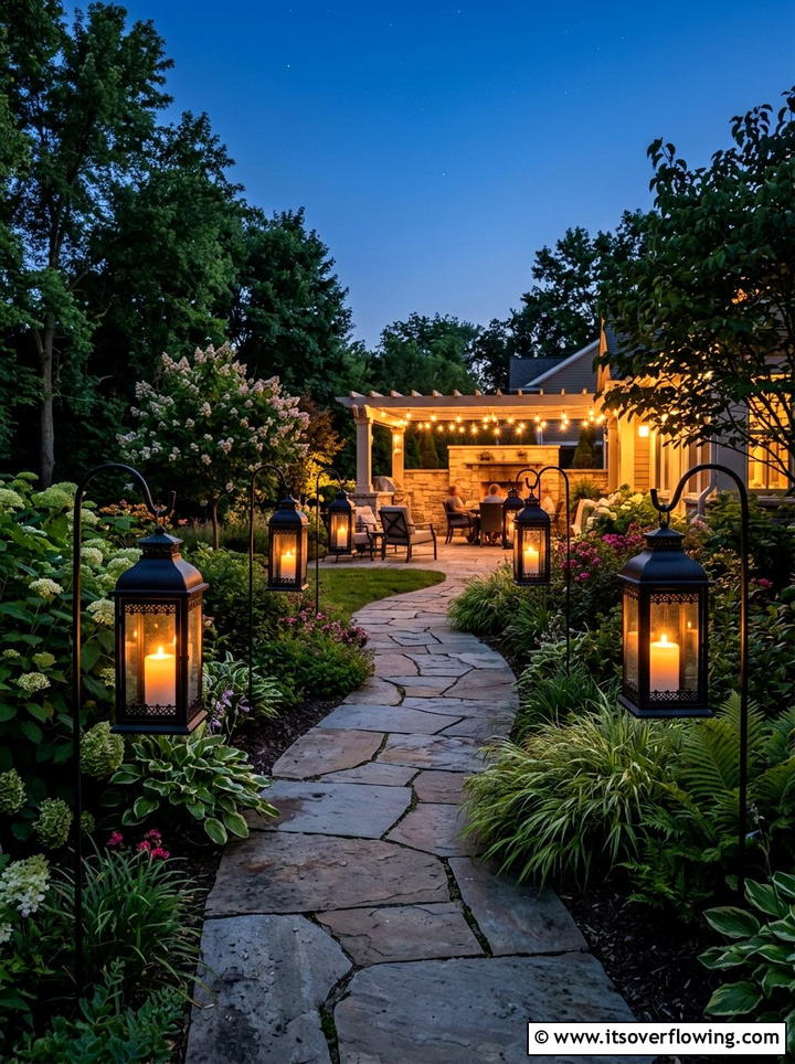 Garden Path Candle Lanterns - 25 garden decor ideas for birthdays