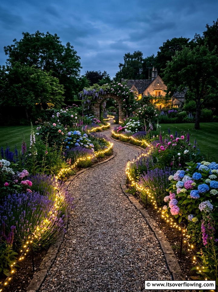 Garden Path Lights - 25 cheap garden ideas with string lights