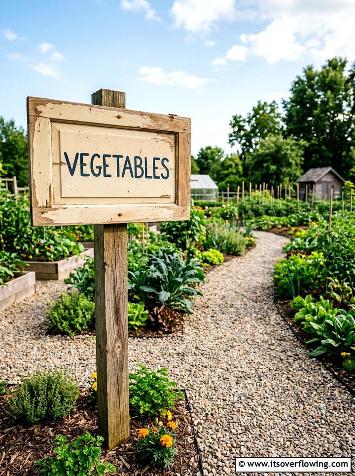 Garden Path Marker - 25 upcycled garden ideas with cabinet doors
