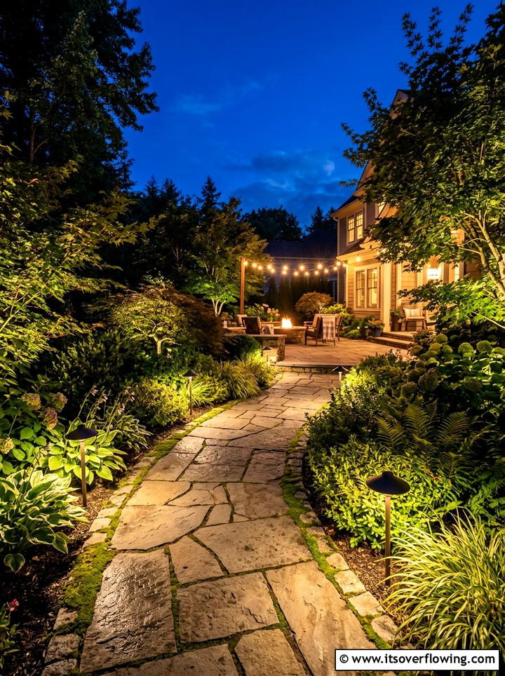 Garden Path Night Lighting - 25 garden ideas for suburban homes