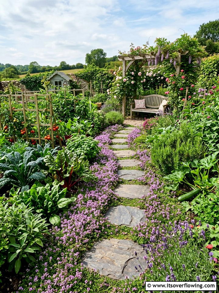 Garden Pathway - 25 backyard ideas with vegetable garden