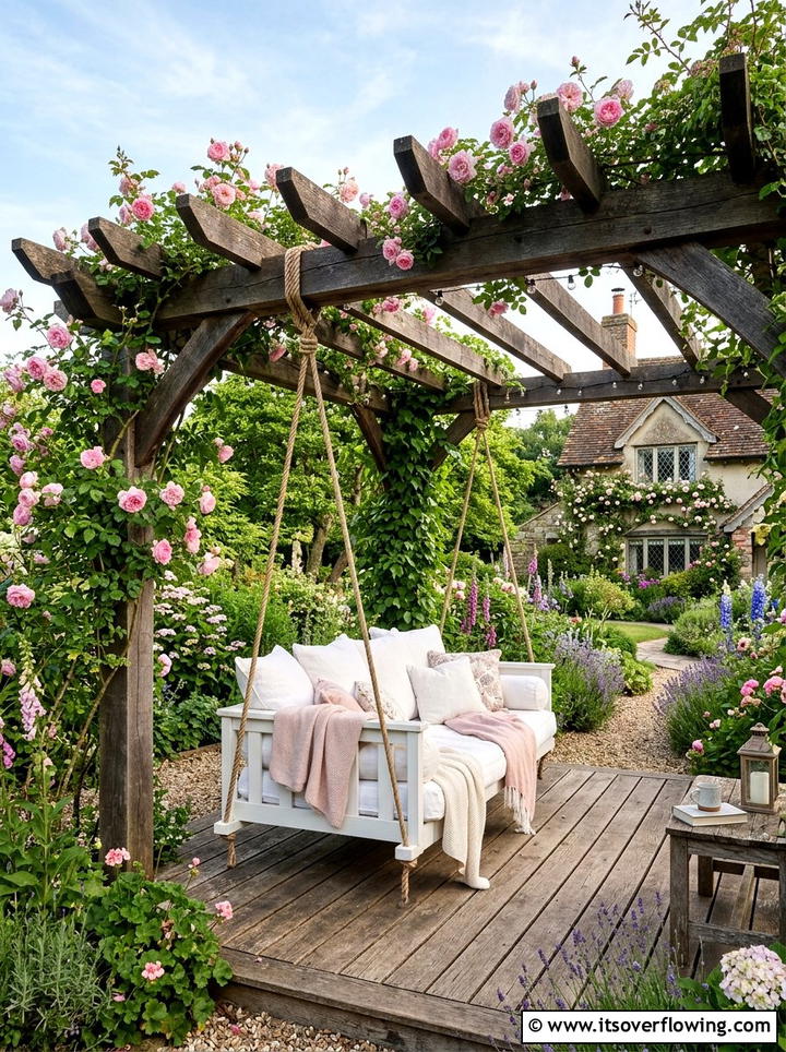 Garden Pergola With Swing - 25 creative garden ideas with seating nooks