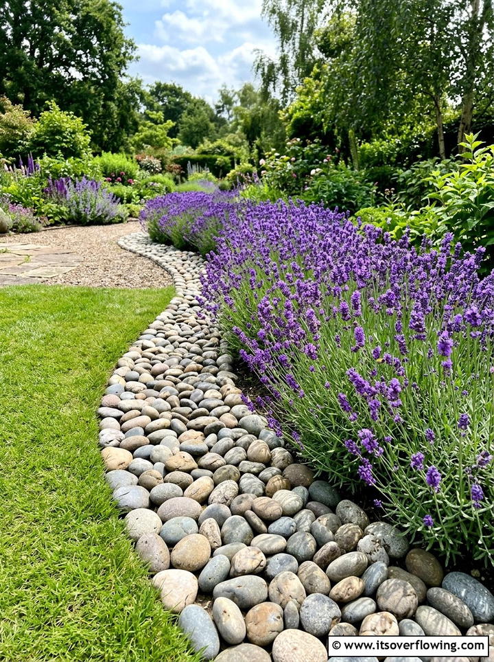 Garden Rock Border - 25 garden decor ideas with boho accents
