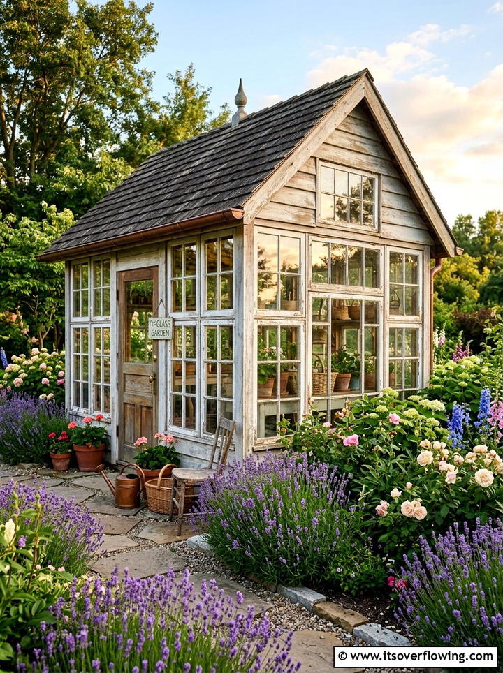 Garden Shed With Window Walls - 25 upcycled garden ideas with old windows