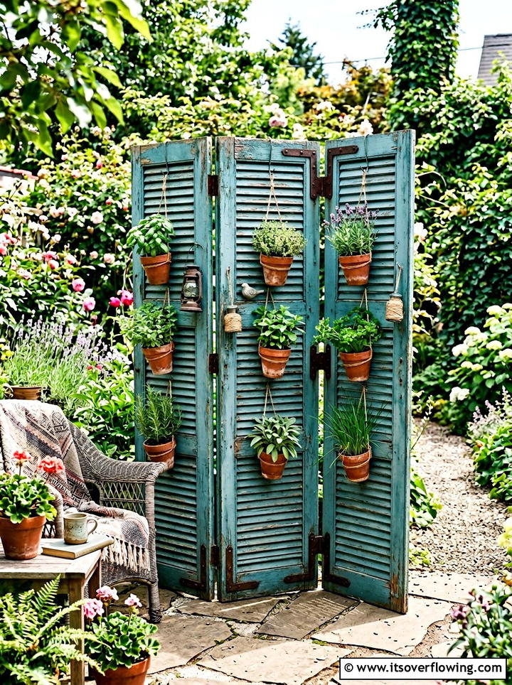 Garden Shutter Screen - 25 upcycled garden ideas