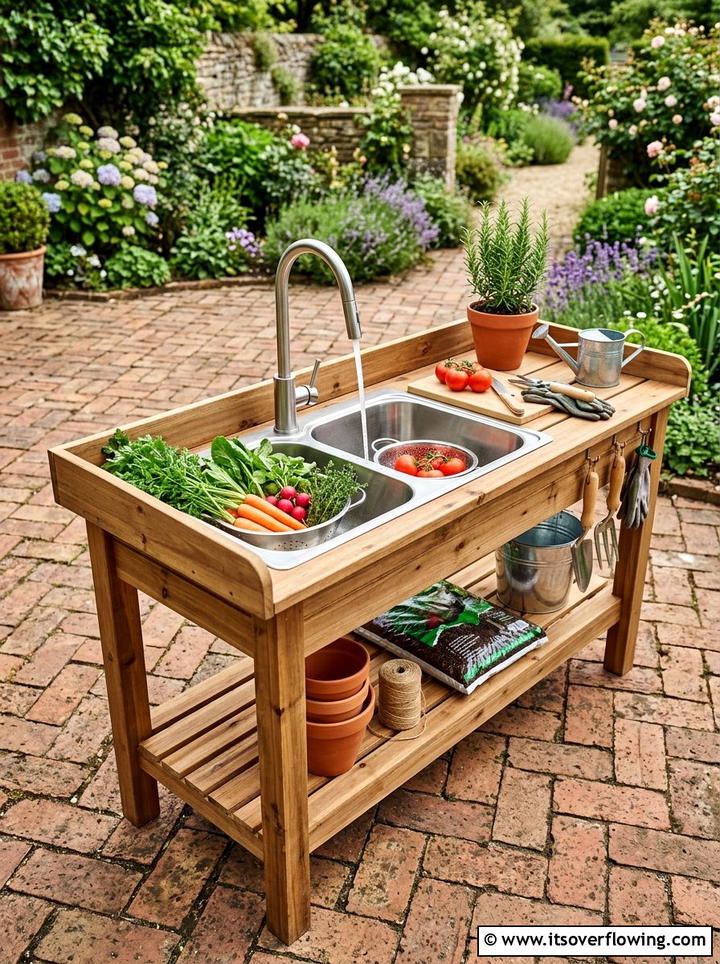 Garden Sink Potting Bench - 25 garden ideas with potting bench