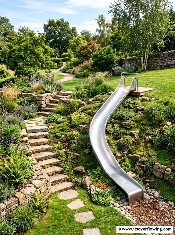 Garden Slide On Slope - 25 garden design ideas for play areas