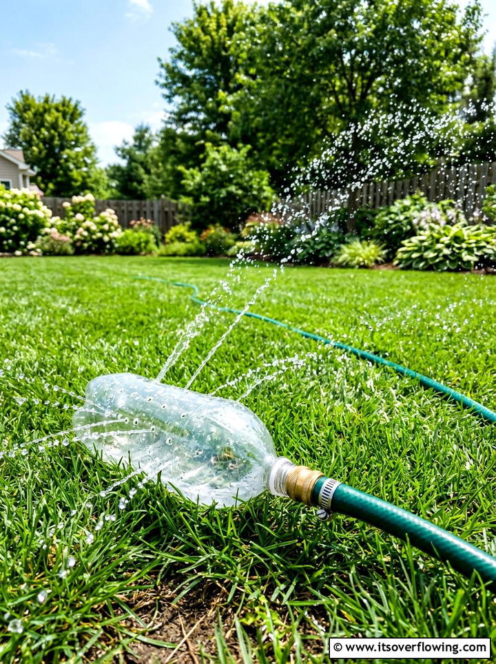 Garden Sprinkler - 25 recycled garden ideas with plastic bottles